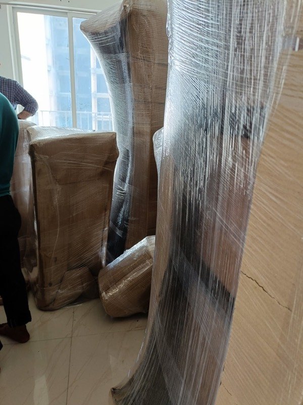 Close-up of multi-layer wrapping on furniture, Narayan Packers and Movers Lucknow