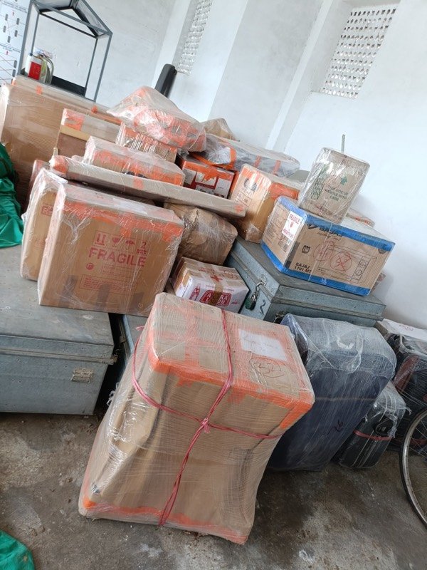 Cartons sealed and labelled after packing, Narayan Packers and Movers Lucknow