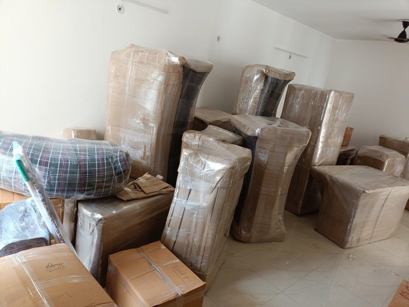 Sofa and furniture wrapped for a home shift, Narayan Packers and Movers Lucknow